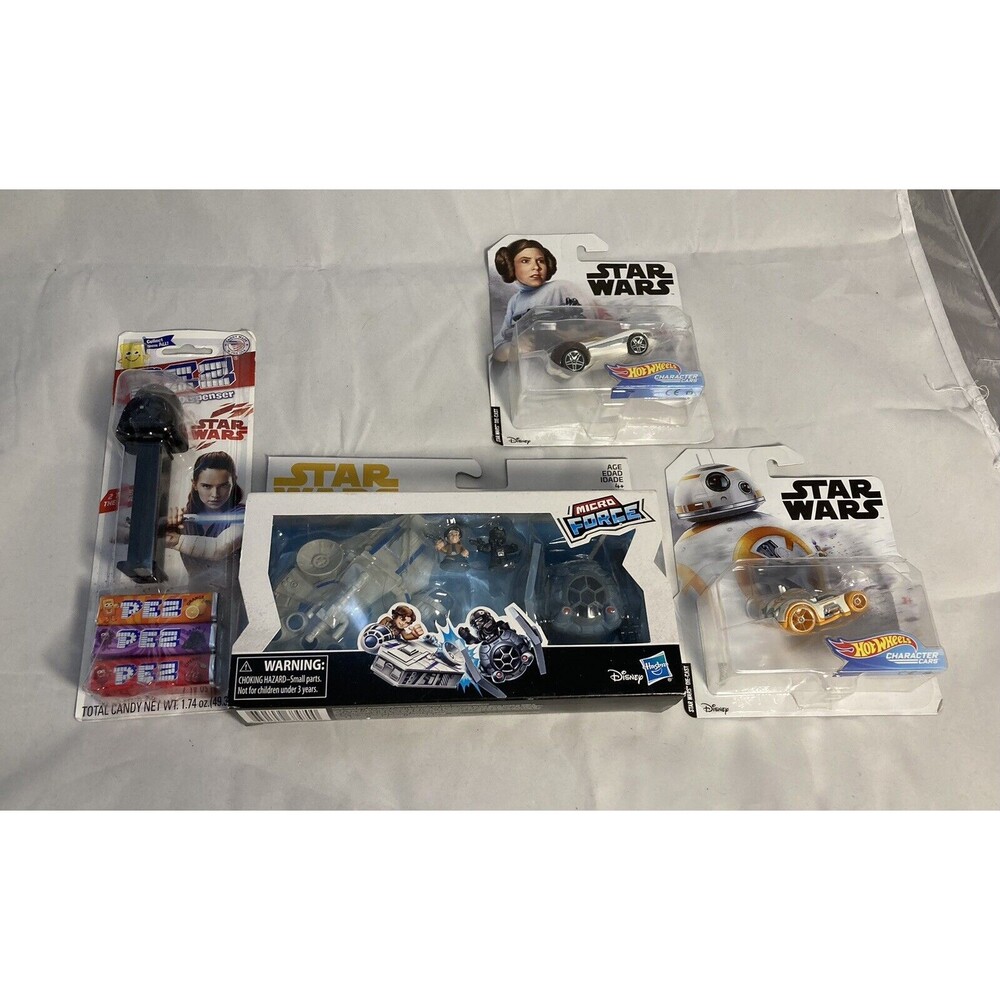 Star Wars Toy Lot Hot Wheels Pez Micro Force Hasbro